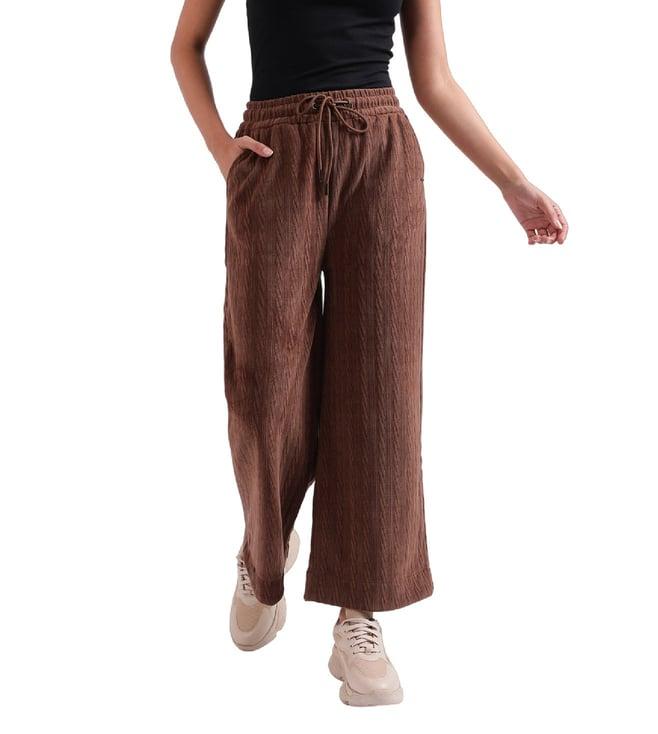 elle brown fashion relaxed fit trackpants