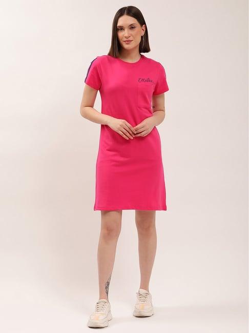 elle dark pink mini t-shirt dress