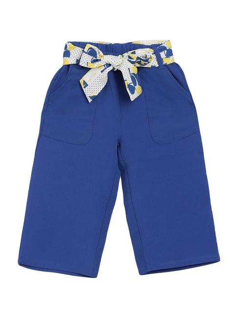 elle kids blue mid rise trousers