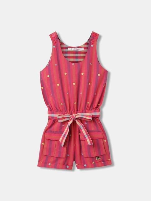 elle kids bright pink cotton jumpsuit