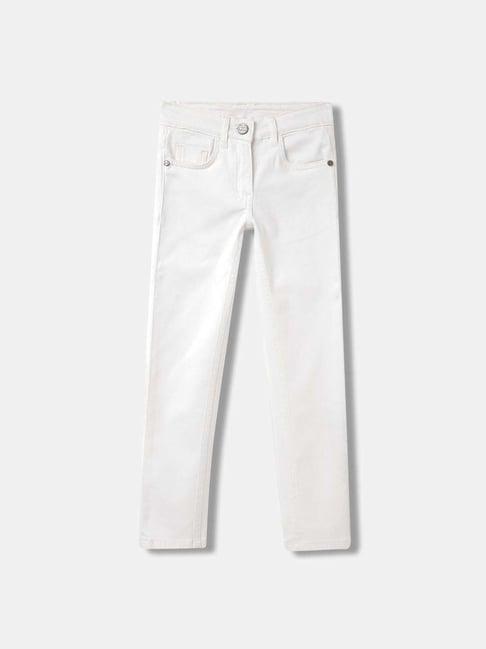 elle kids bright white cotton jeans