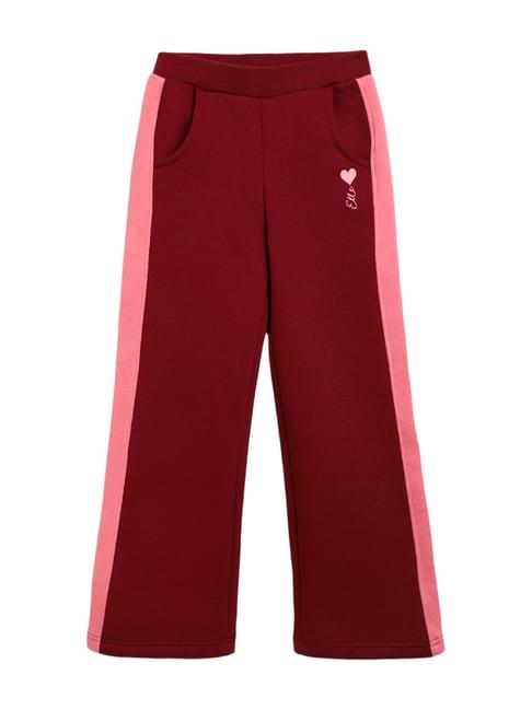 elle kids burgundy striped pants