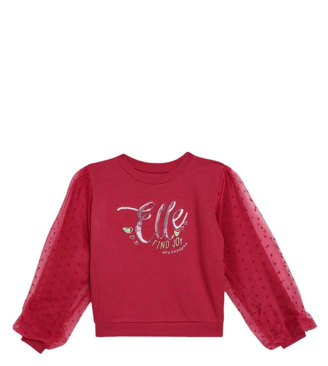 elle kids deep red logo regular fit sweatshirt