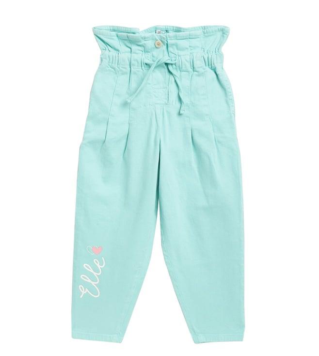 elle kids green regular fit jeans