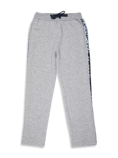 elle kids grey textured trackpants