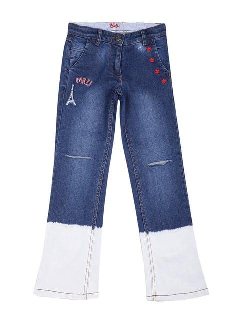 elle kids indigo cotton washed jeans