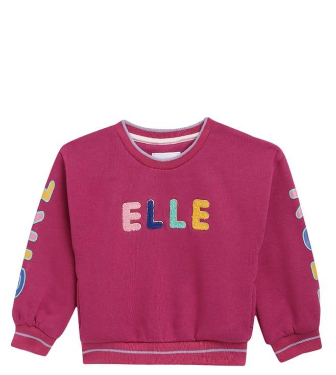 elle kids magenta fashion embroidery regular fit sweatshirt