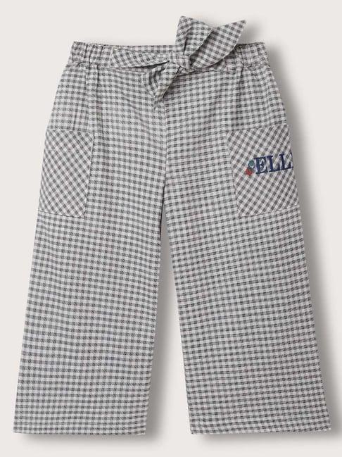 elle kids multicolor chequered trousers