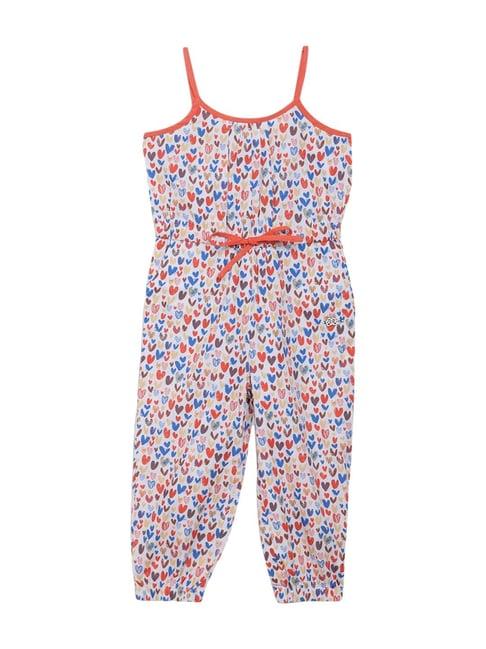 elle kids multicolor cotton printed jumpsuit