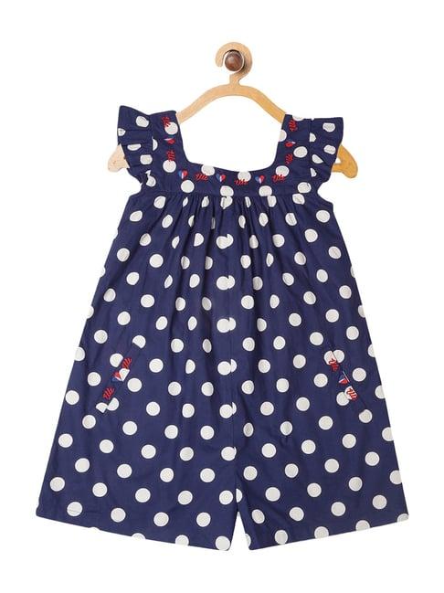 elle kids navy cotton printed jumpsuits