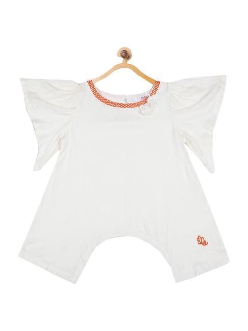 elle kids off white cotton top