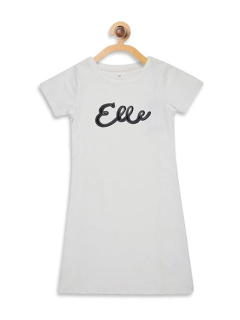 elle kids off white patch work dress