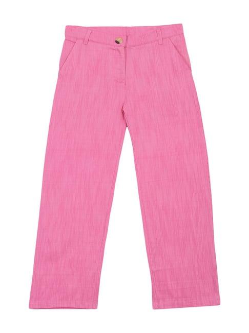 elle kids pink cotton trousers