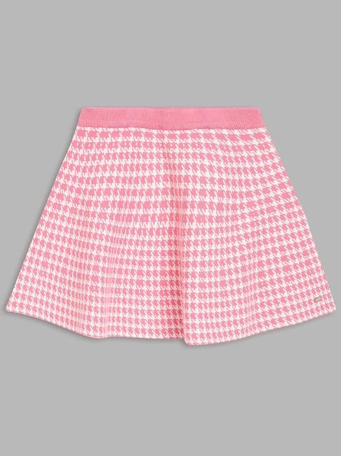 elle kids pink houndstooth skirt