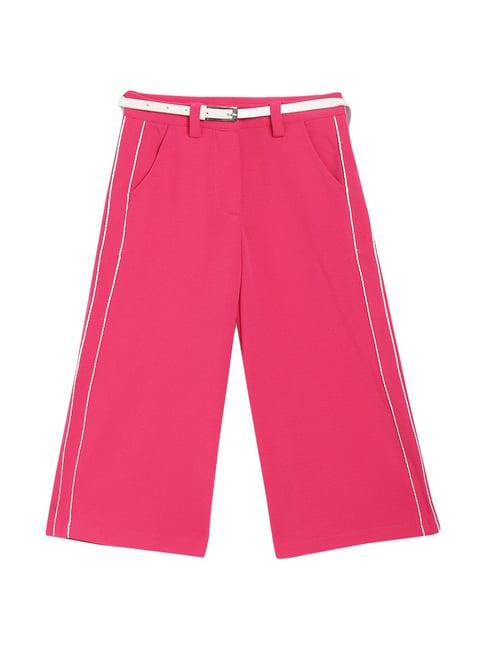 elle kids pink mid rise trousers