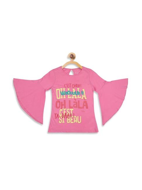 elle kids pink printed t shirt
