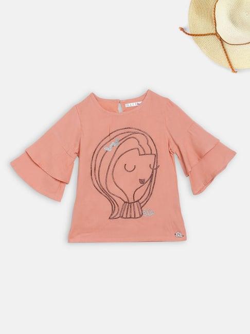 elle kids pink printed top