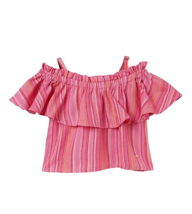 elle kids pink striped relaxed fit top