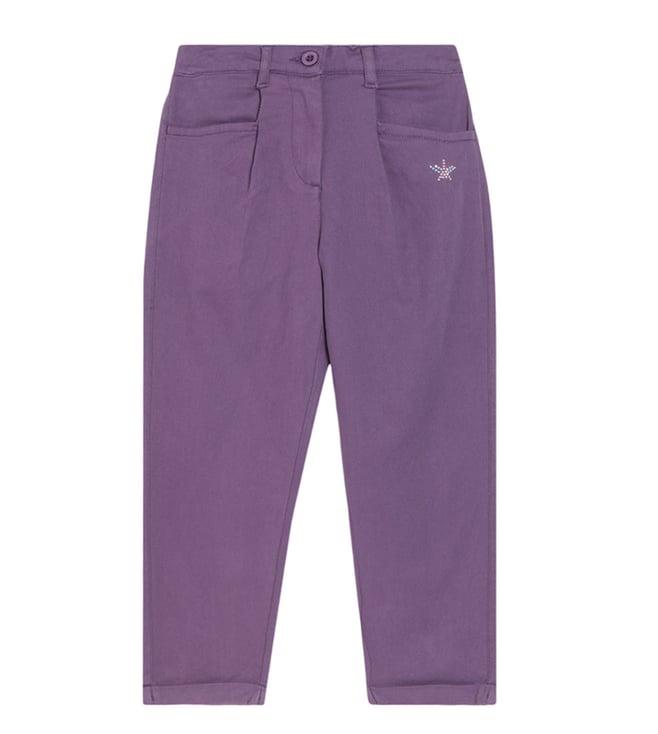 elle kids purple relaxed fit trousers