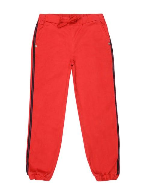 elle kids red cotton joggers