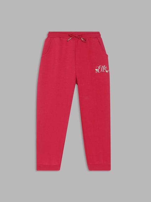 elle kids red solid sweatpants