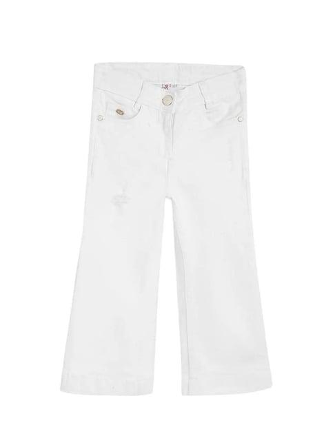 elle kids white distressed  bootcut jeans