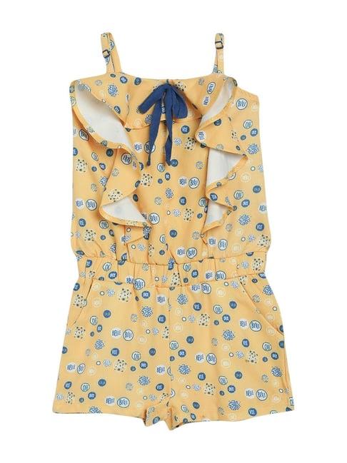 elle kids yellow printed jumpsuit