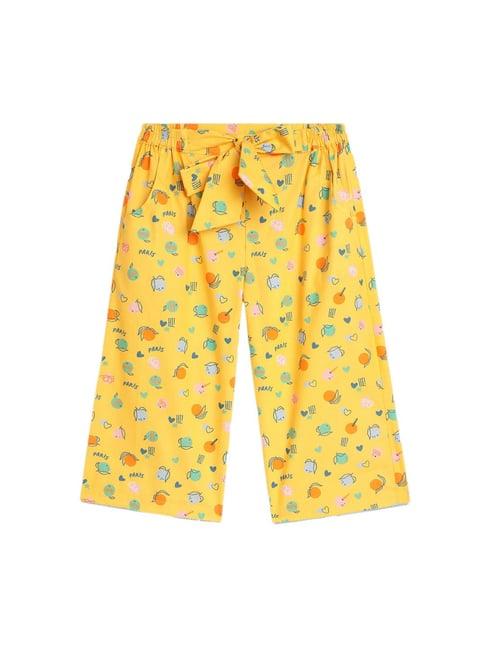 elle kids yellow printed trousers