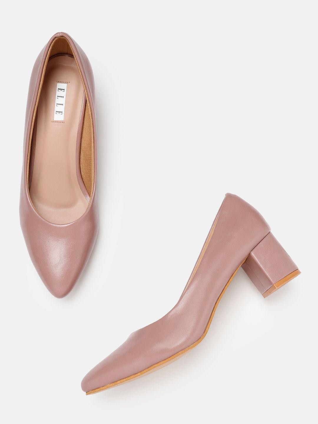 elle mauve solid block pumps