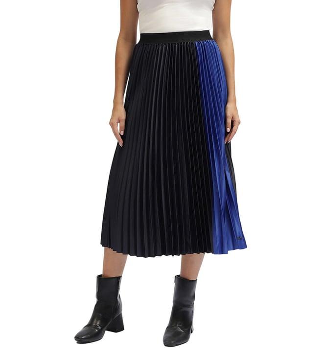 elle multi color-blocked relaxed fit skirt