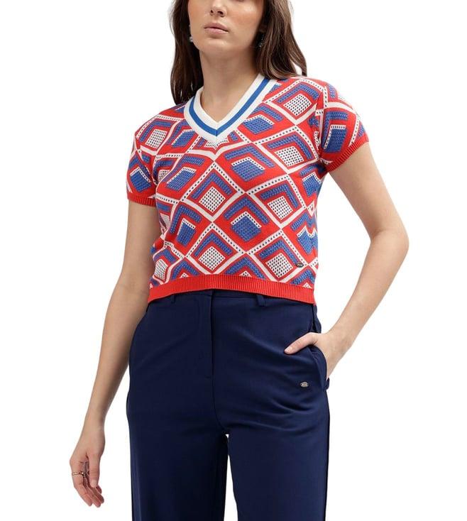 elle multi fashion geometric fitted t-shirt