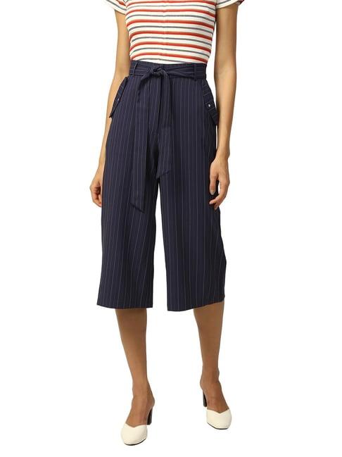 elle navy relaxed fit drawstring culottes