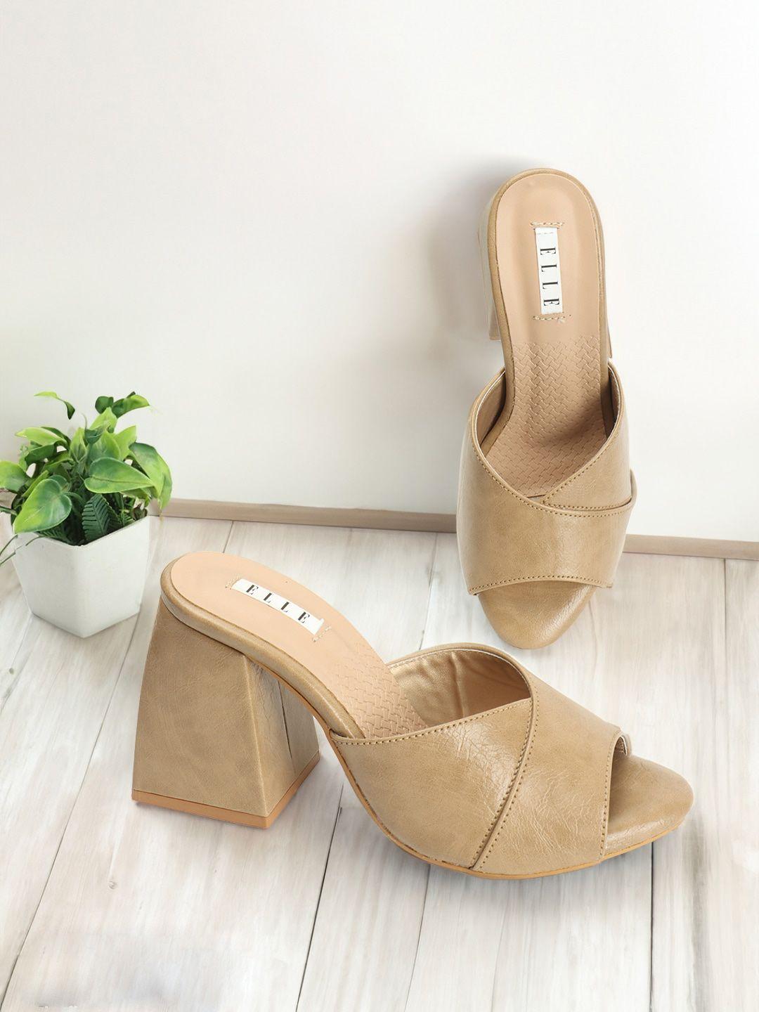 elle open toe block heels