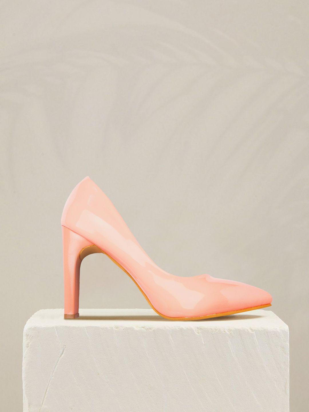 elle peach-coloured solid pumps