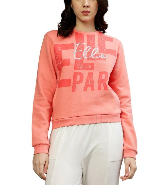 elle peach fashion printed regular fit sweatshirt