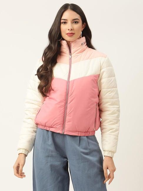 elle pink & cream full sleeves jacket