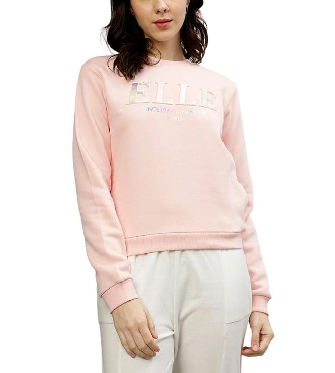 elle pink fashion printed regular fit sweatshirt