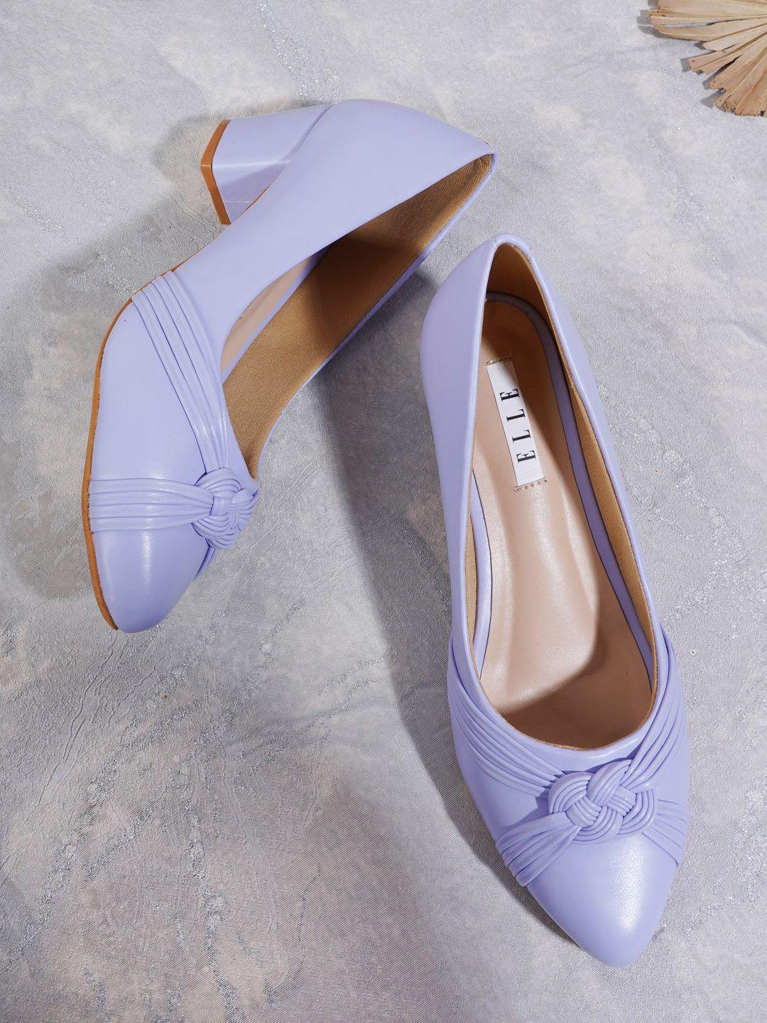 elle purple pumps with bows