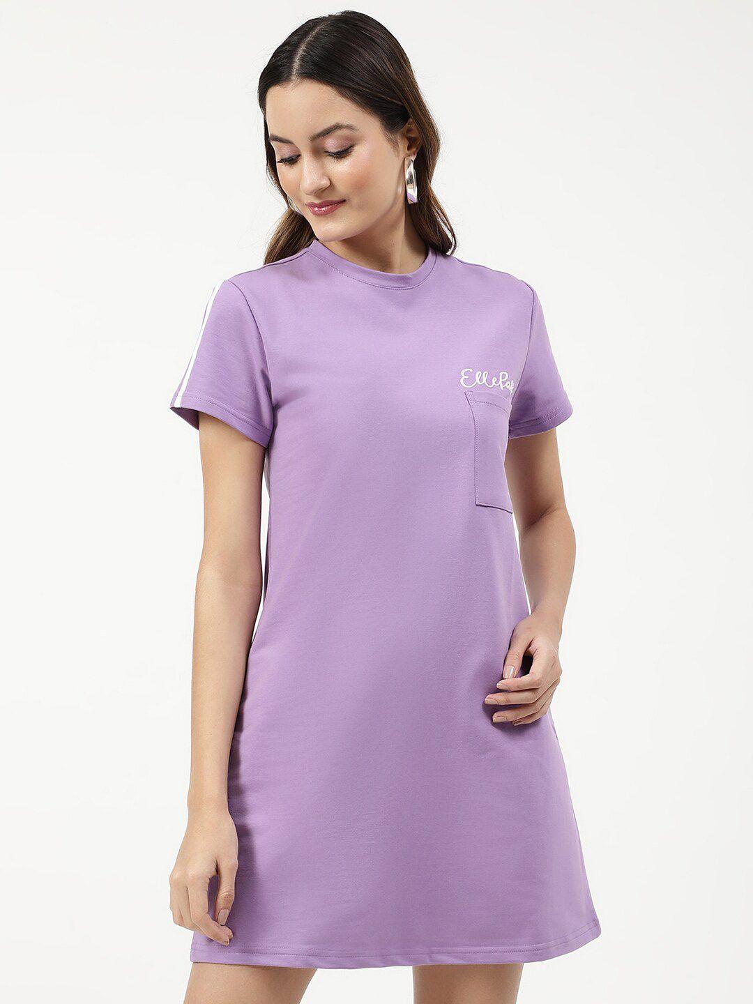 elle purple t-shirt dress
