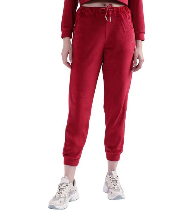 elle red regular fit joggers