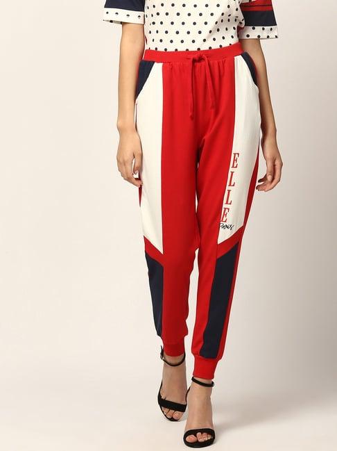 elle red relaxed fit joggers