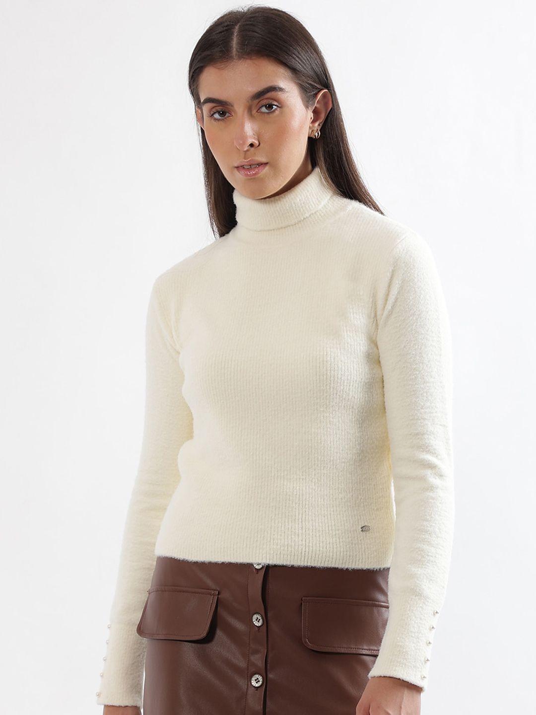 elle ribbed turtle neck long sleeve pullover sweaters