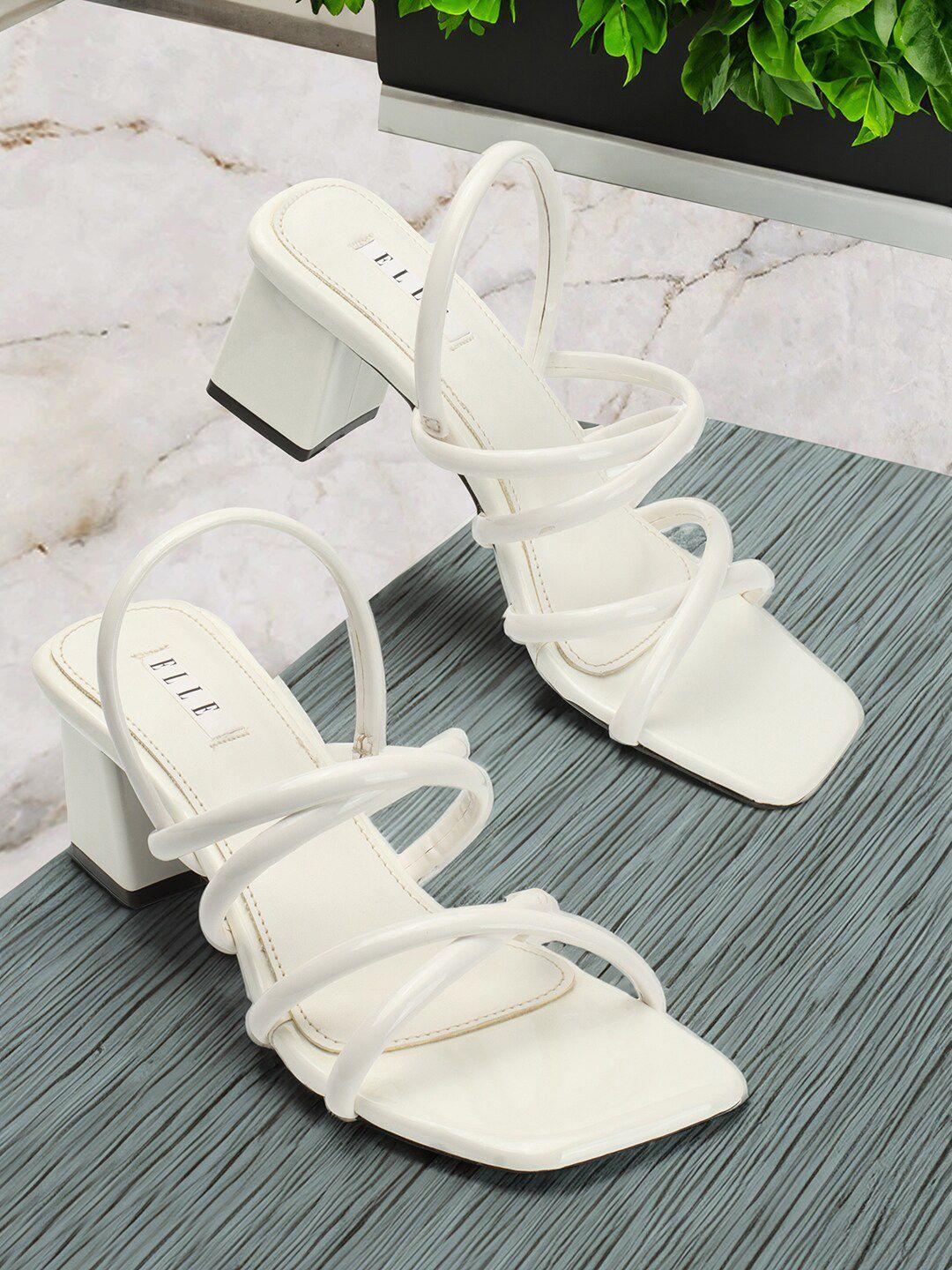 elle square toe block heels