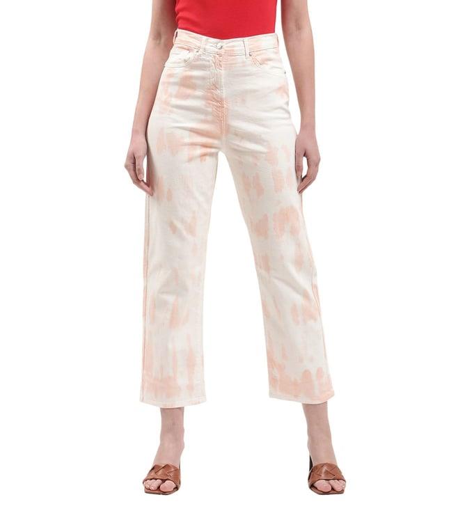 elle straight pink high rise jeans