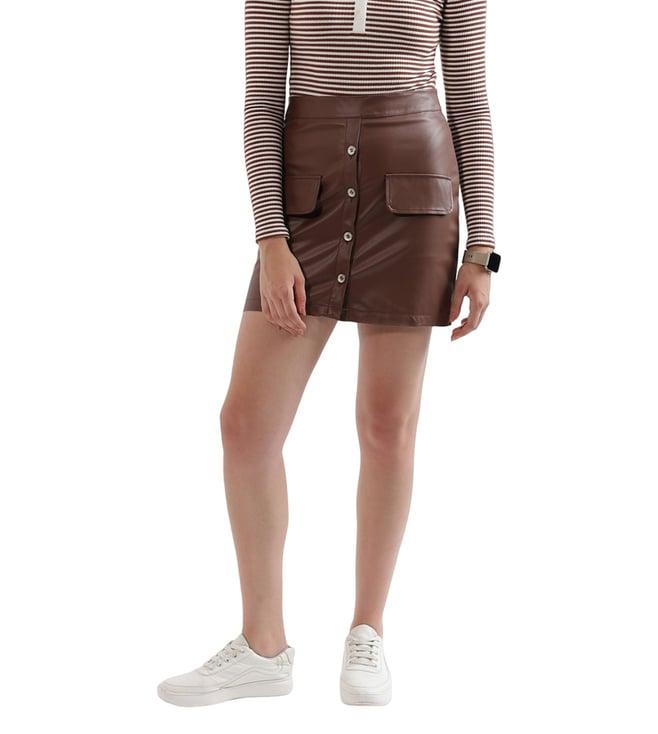 elle tan fitted mini skirts