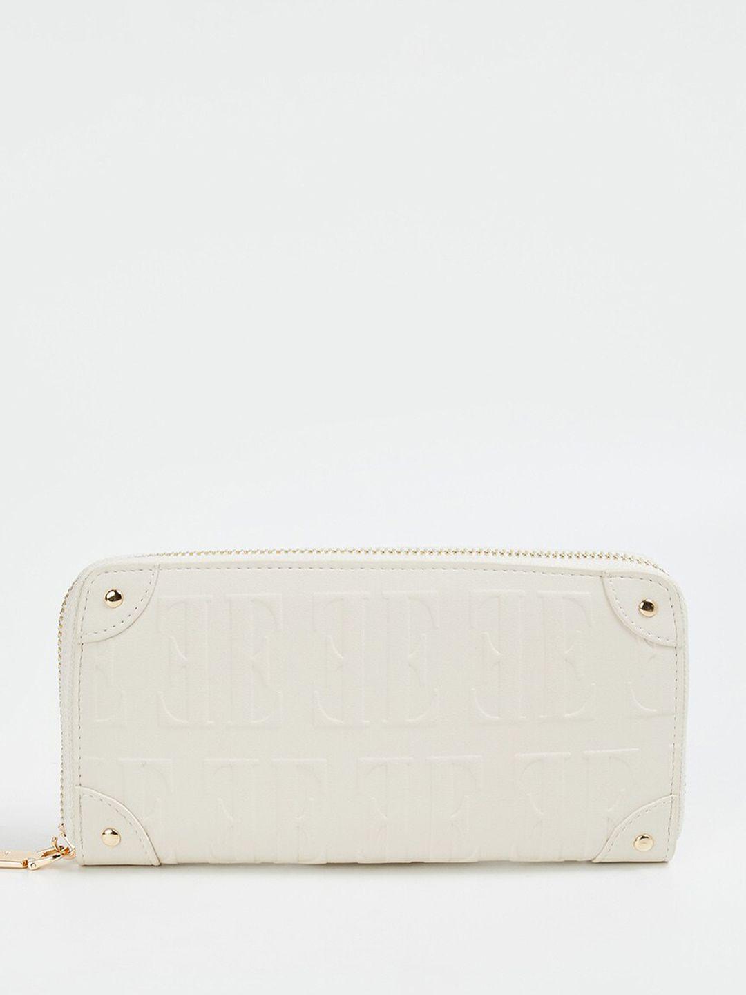 elle textured pu zip around wallet