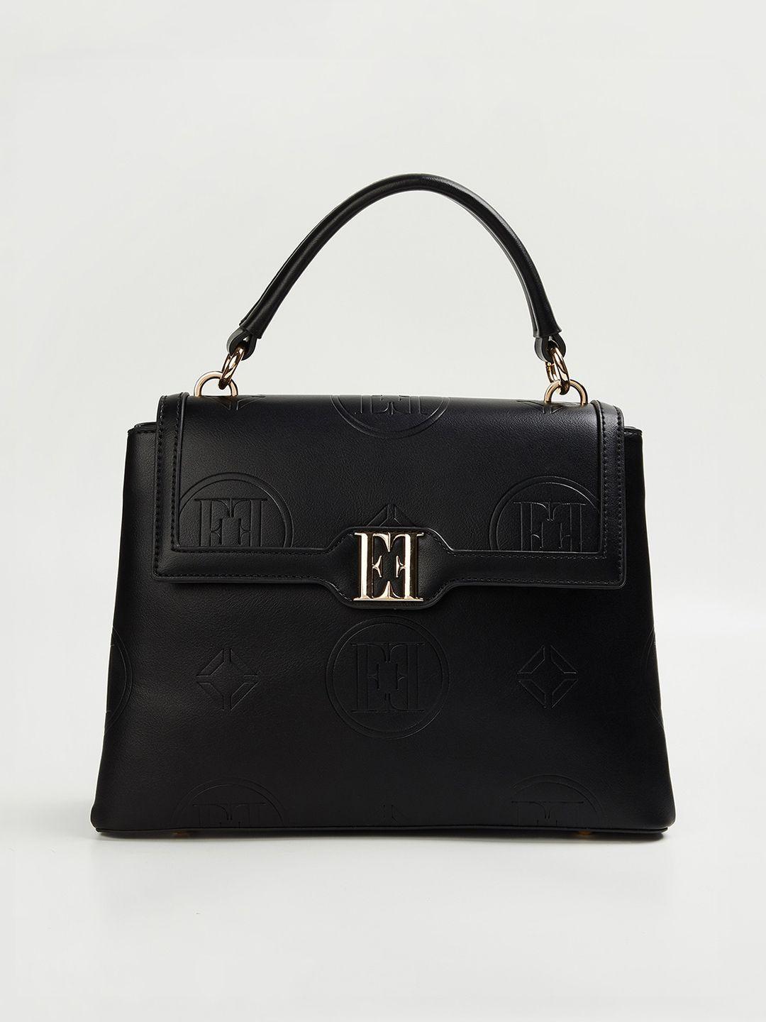 elle textured structured satchel bags