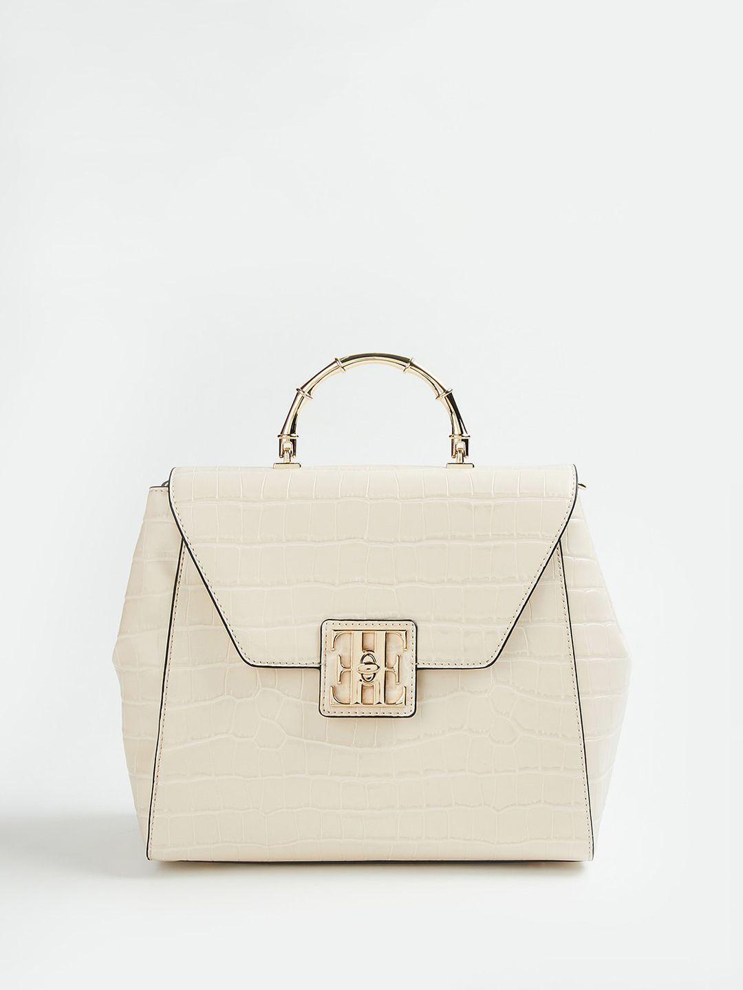 elle textured structured satchel