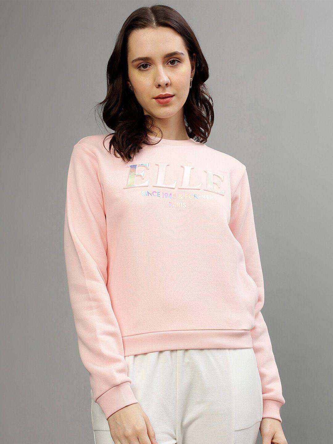 elle typographic printed hooded sweatshirt