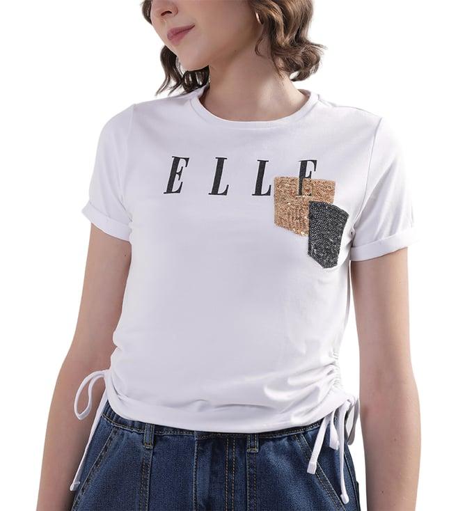 elle white logo regular fit t-shirt